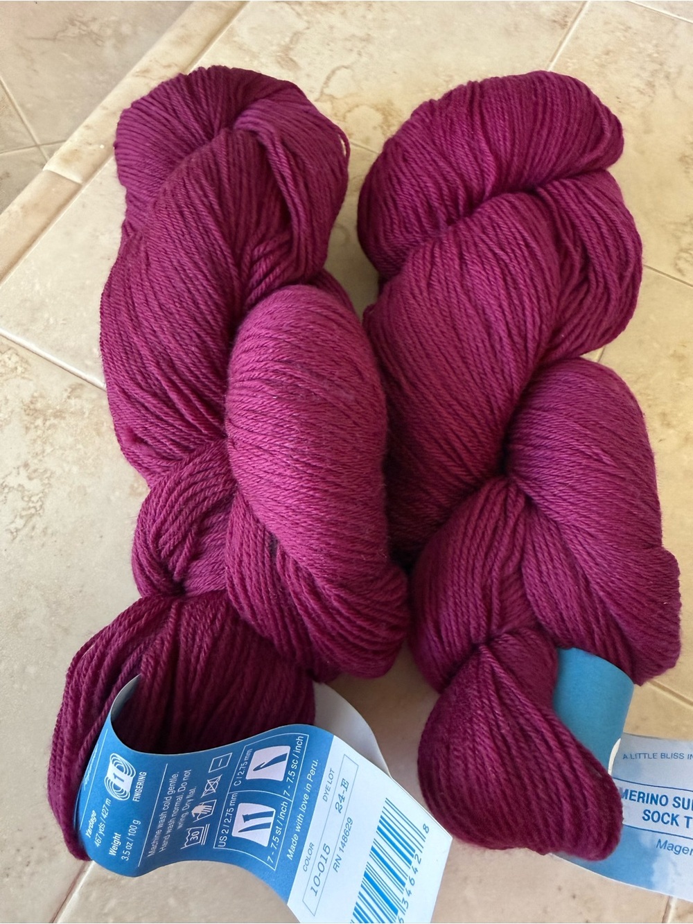 Cloudborn Fibers Merino Superwash Sock Twist Yarn - Magenta